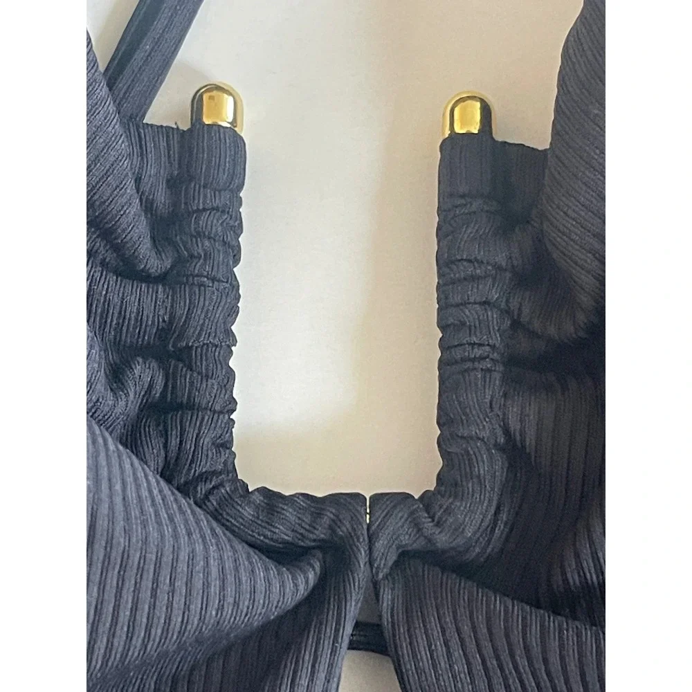 BECCA SAMPLE Piece Modern Edge Black Swimsuit One Piece‎ Women's Size Small